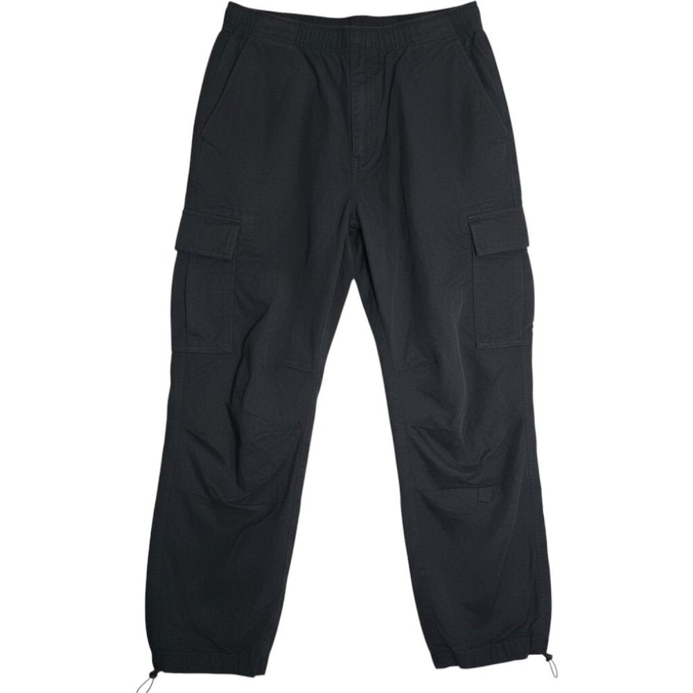 Aeropostale Aero Womens High Rise Cargo Pants Black Relaxed Baggy Bungee Small